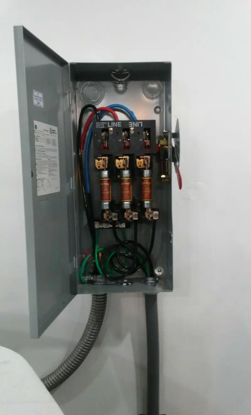 Three-phase disconnect switch installed for Smoke Detector Installation in Somers Point